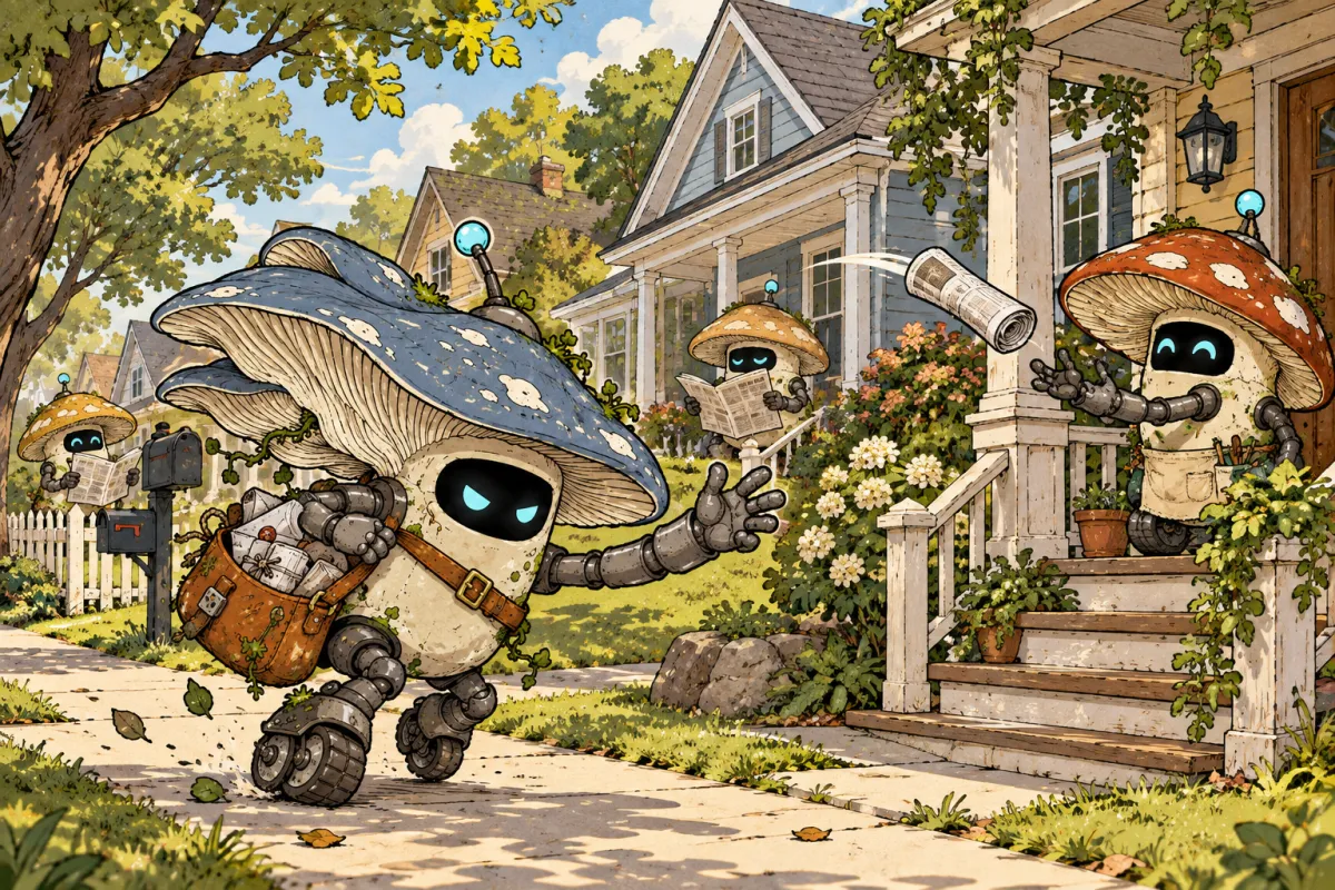 GM graphic with the mushroom robot