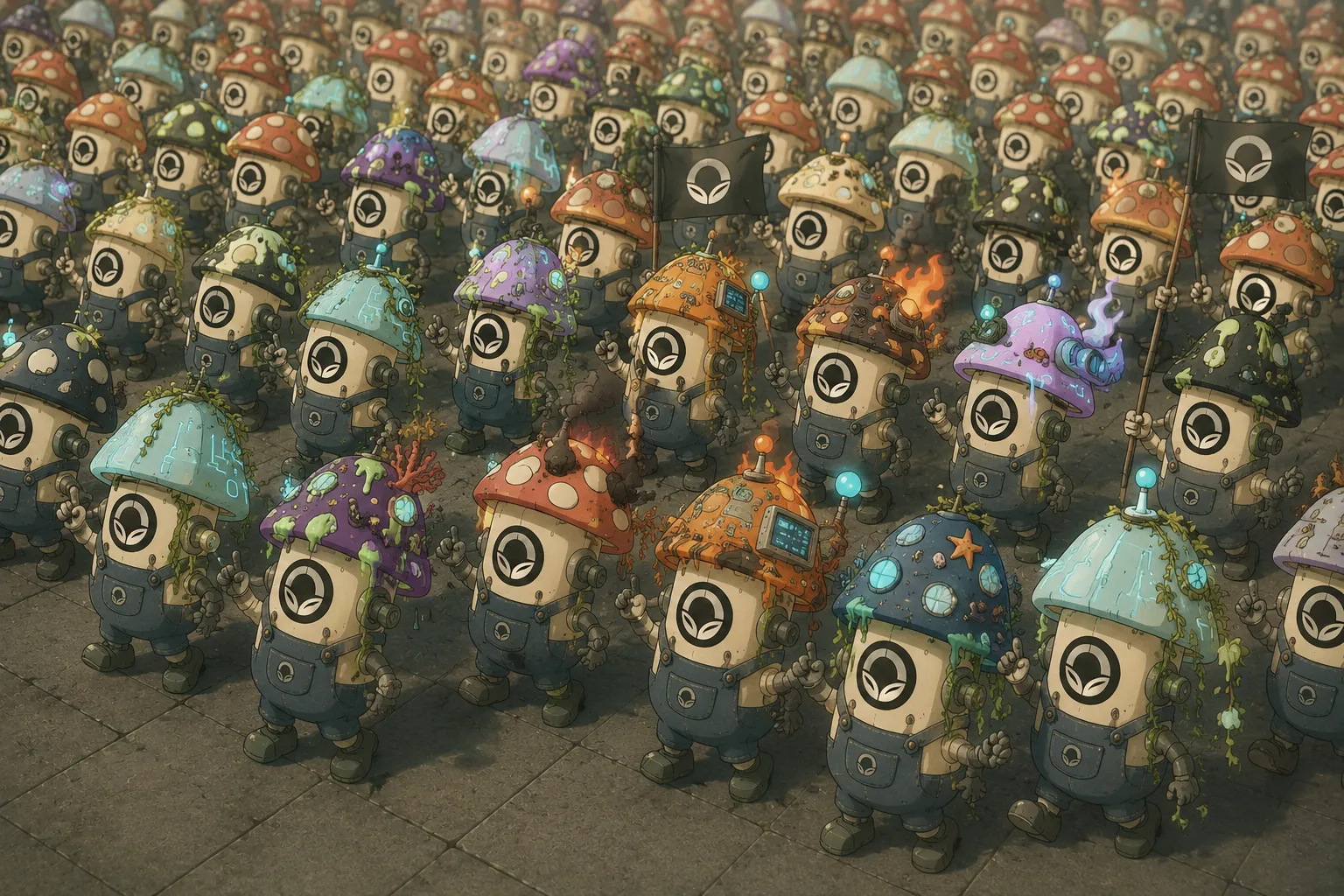 The spore army, lined up and ready